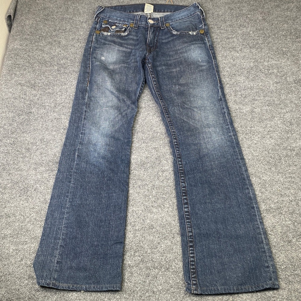 True Religion Billy Bootcut Jeans Mens 32 Blue Denim N3858B22 Made in USA